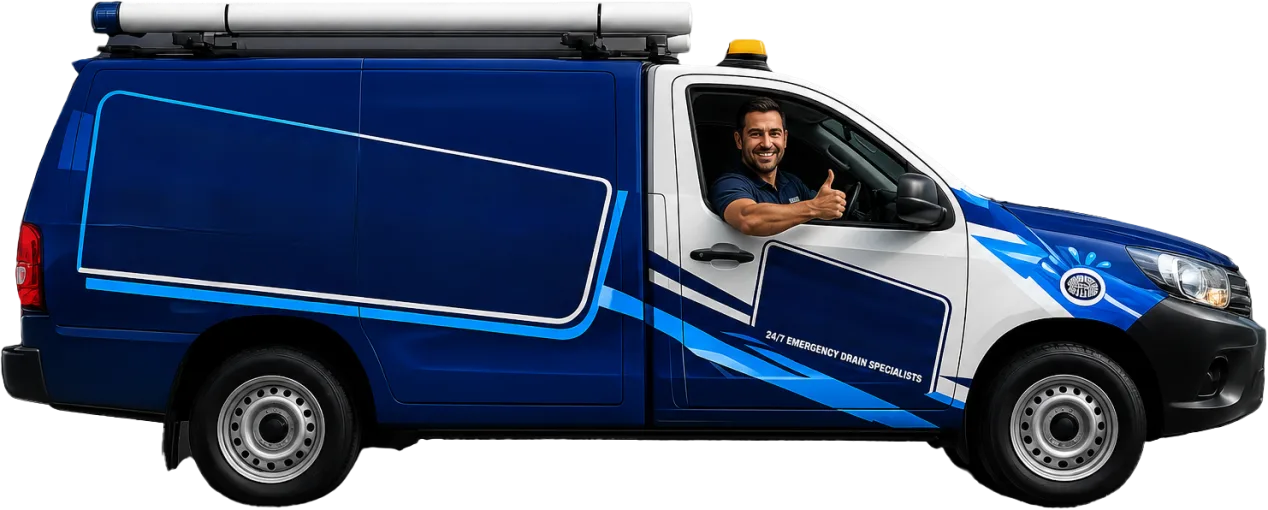 Our drain service van out on a Hurstville job