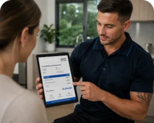 Going through the estimate with a Hurstville customer